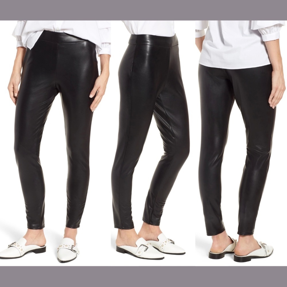 NWT LEITH High Waist Faux Leather Leggings in Black‎ [SZ XS ]
